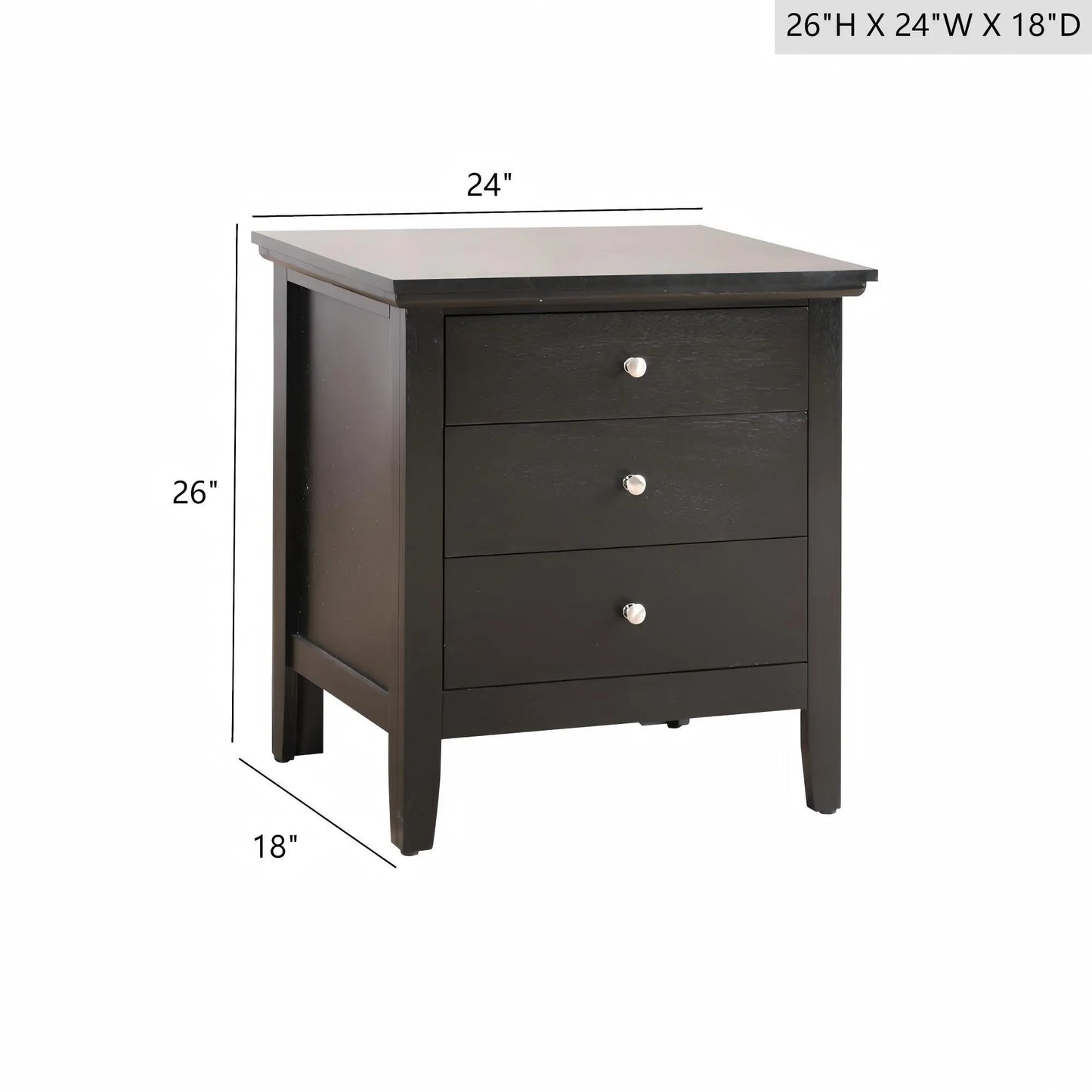 3 Drawer Nightstand & Dove Tailed Drawers Glory Furniture