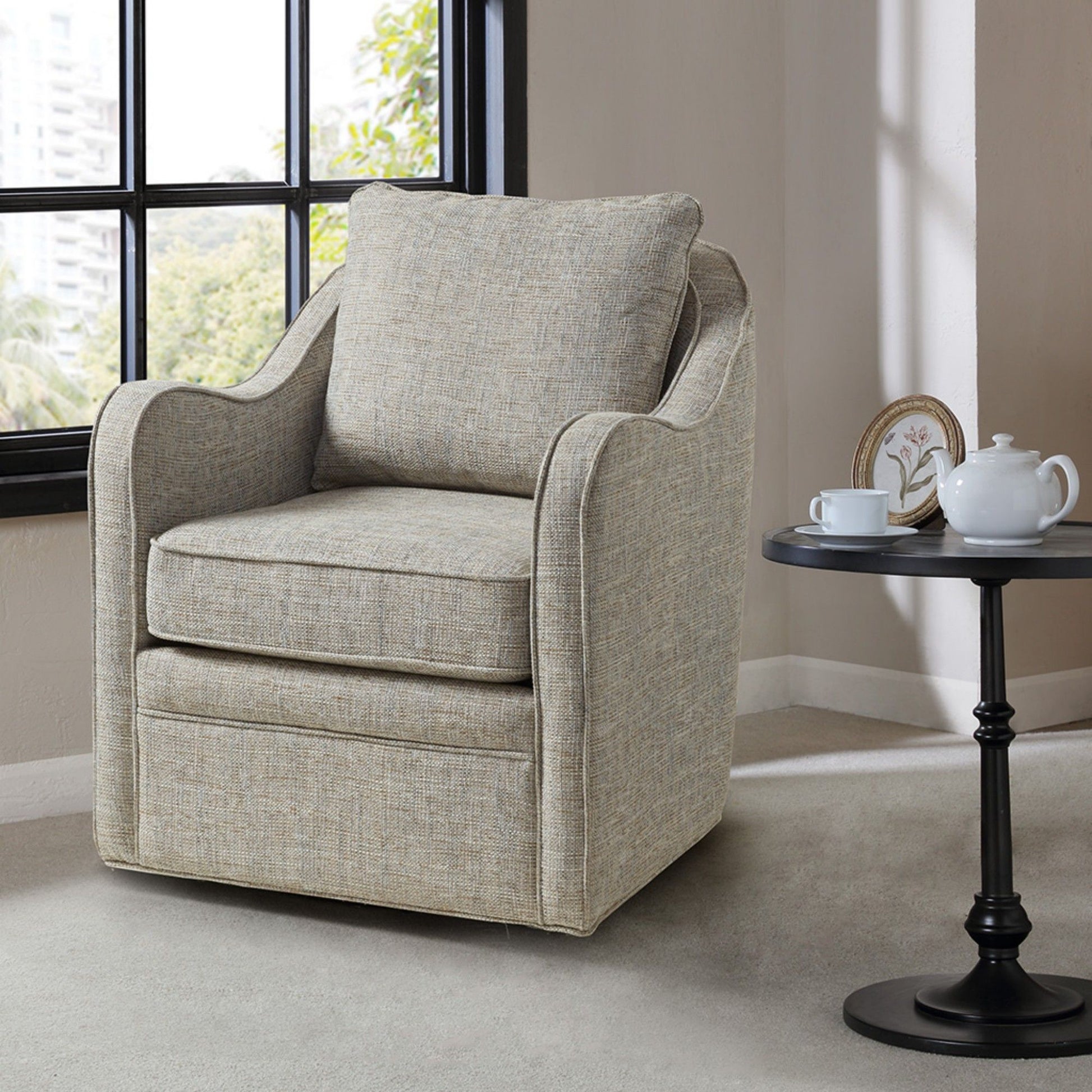 Wide Seat Arm Chair With 360 Degree Rotation JLA