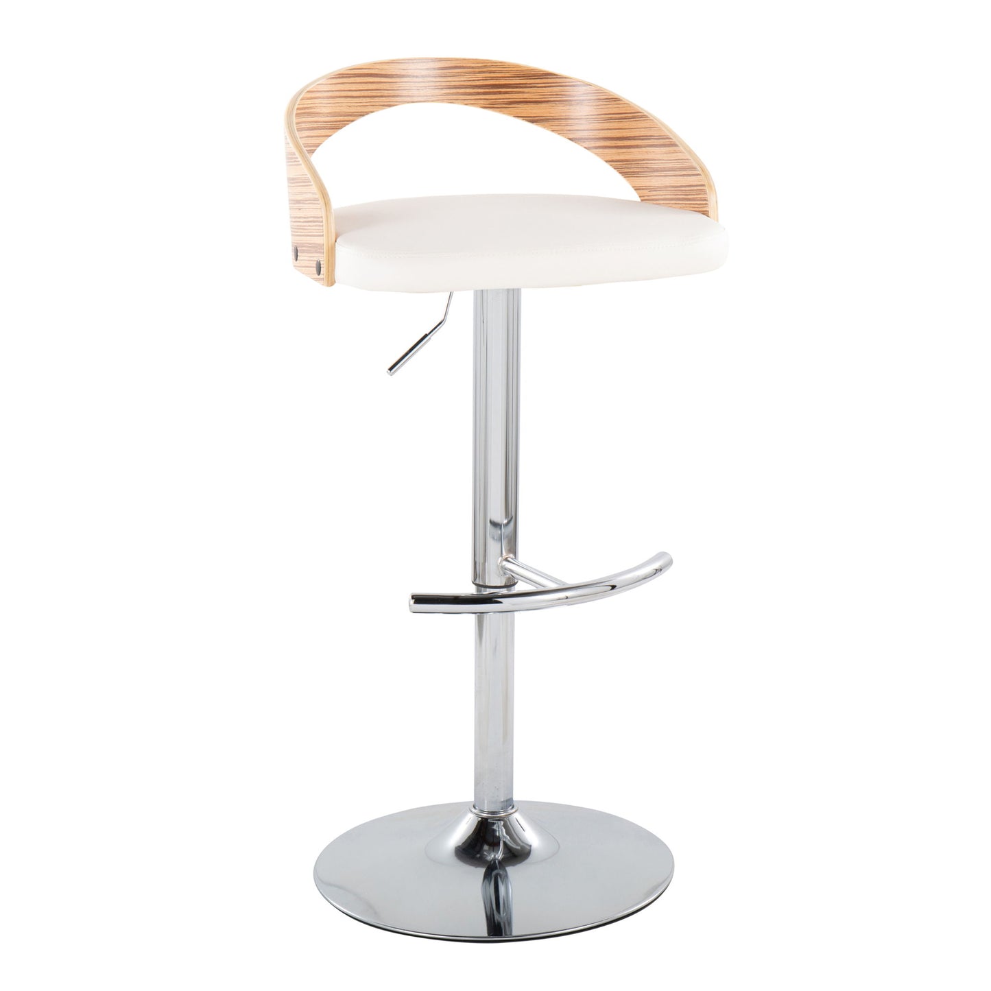 Grotto - Contemporary, Adjustable Barstool With Swivel With Rounded T Footrest (Set of 2) Lumi Source