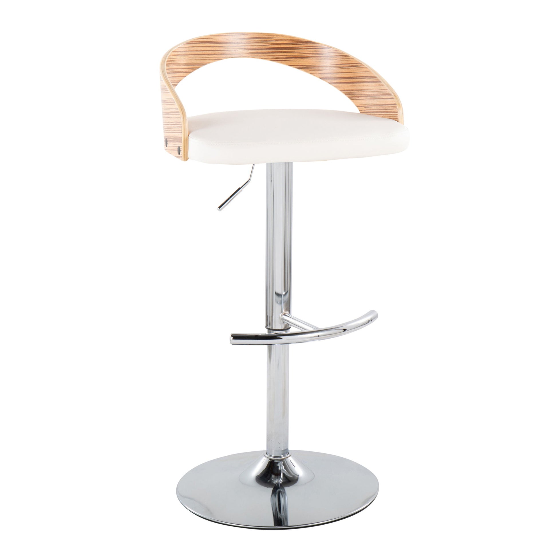 Grotto - Contemporary, Adjustable Barstool With Swivel With Rounded T Footrest (Set of 2) Lumi Source