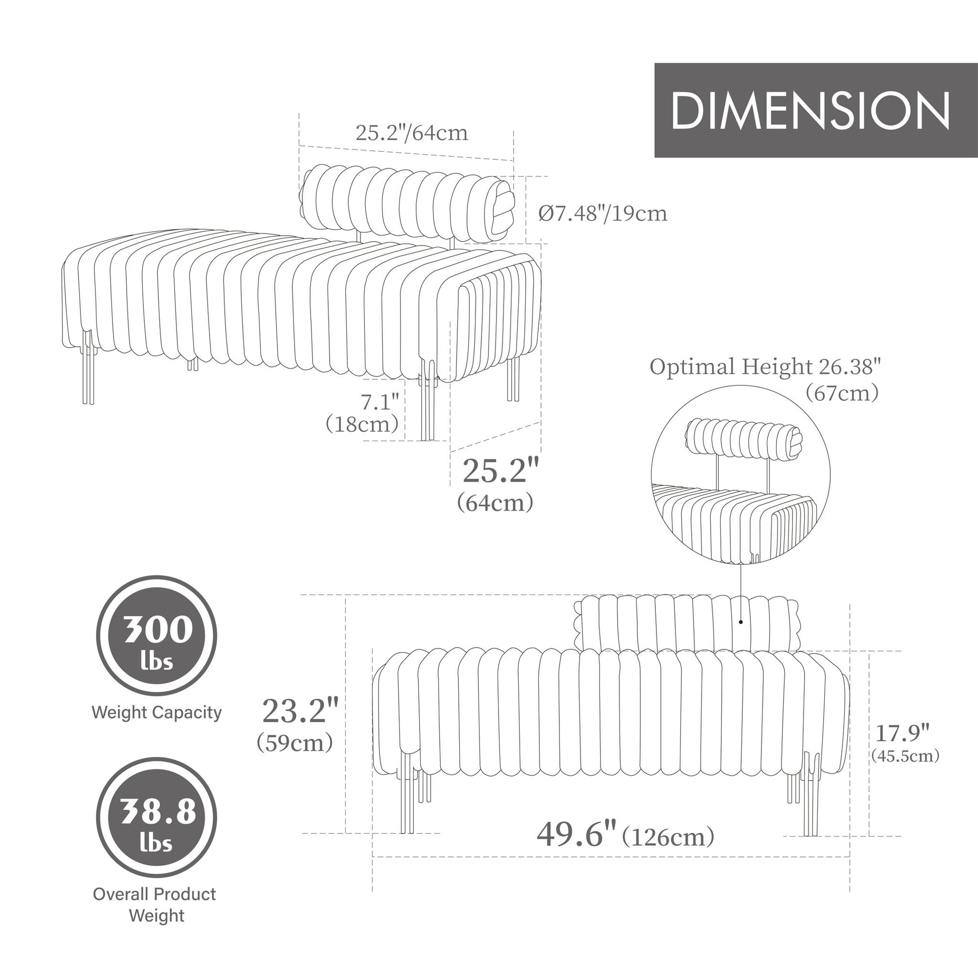 Mini Loveseat With Adjustable Backrest Home Essentials