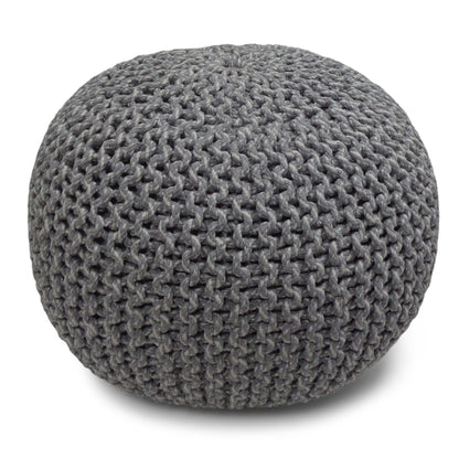 Nikki - Handcrafted Hand Knit Round Pouf Simpli-Home