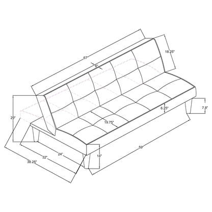 Cranston - Armless Sofa Bed With Contrast Piping - Black Furniture Max