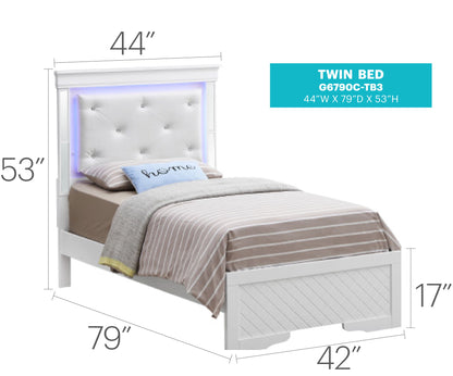 Bed With LED Light Accents Headboard Glory Furniture