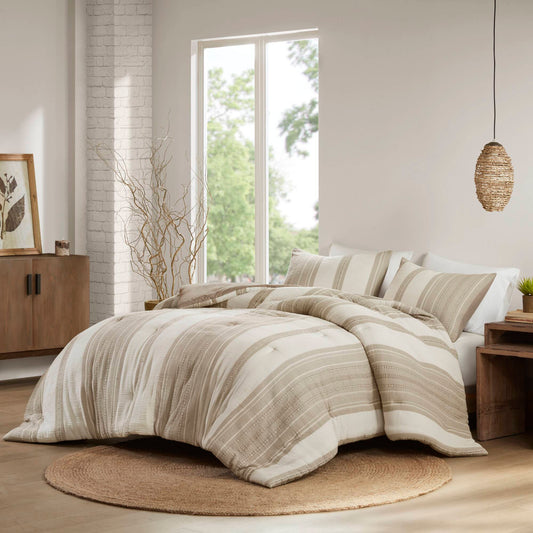 Mesa - 3 Piece Full/Queen Comforter Set - Tan Woolrich