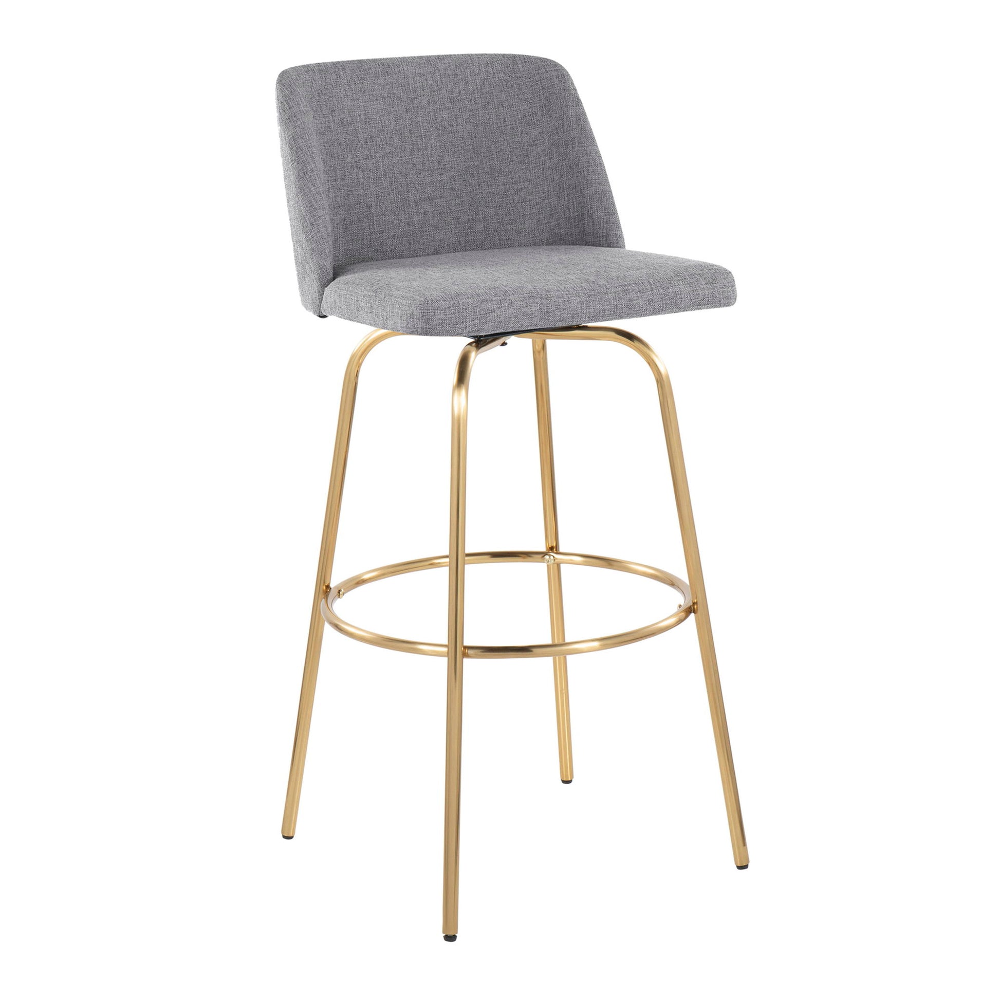 Toriano - Contemporary Fixed Height Barstool With Swivel And Round Footrest (Set of 2) Lumi Source