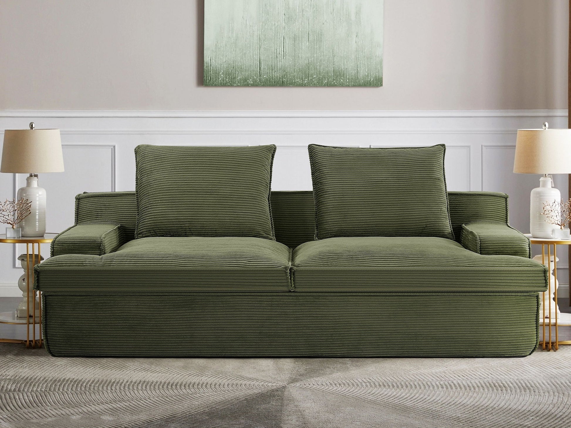 Nimbus - Oversized Full Foam 4 Seater Couch For Living Room Upholstered In Soft Corduroy, Wide Armrests US Pride