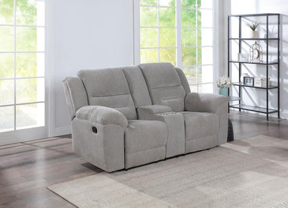Gilson - Chenille Upholstered Reclining Loveseat - Gray Coaster Fine Furniture