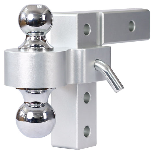 Alu - Adjustable Trailer Drop Hitch With 2" Receiver, 6" Adjustable - Silver Daily Nest