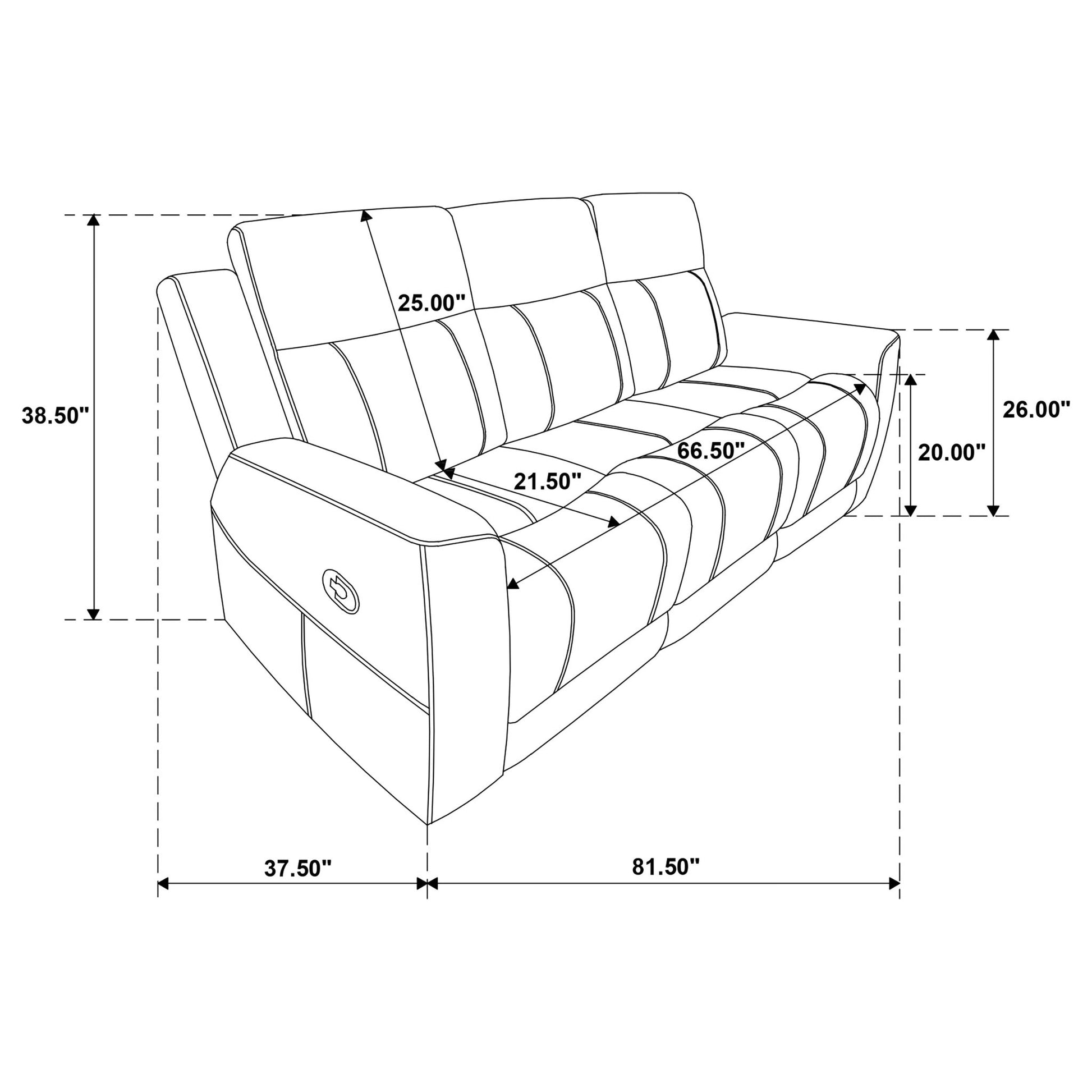 Slater - 3 Piece Upholstered Reclining Sofa Set And Built In Storage - Taupe Furniture Max