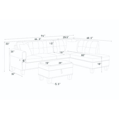 Camden - Power Sectional Sofa With Storage Ottoman And Built In Charging Ports - Gray The Soft House
