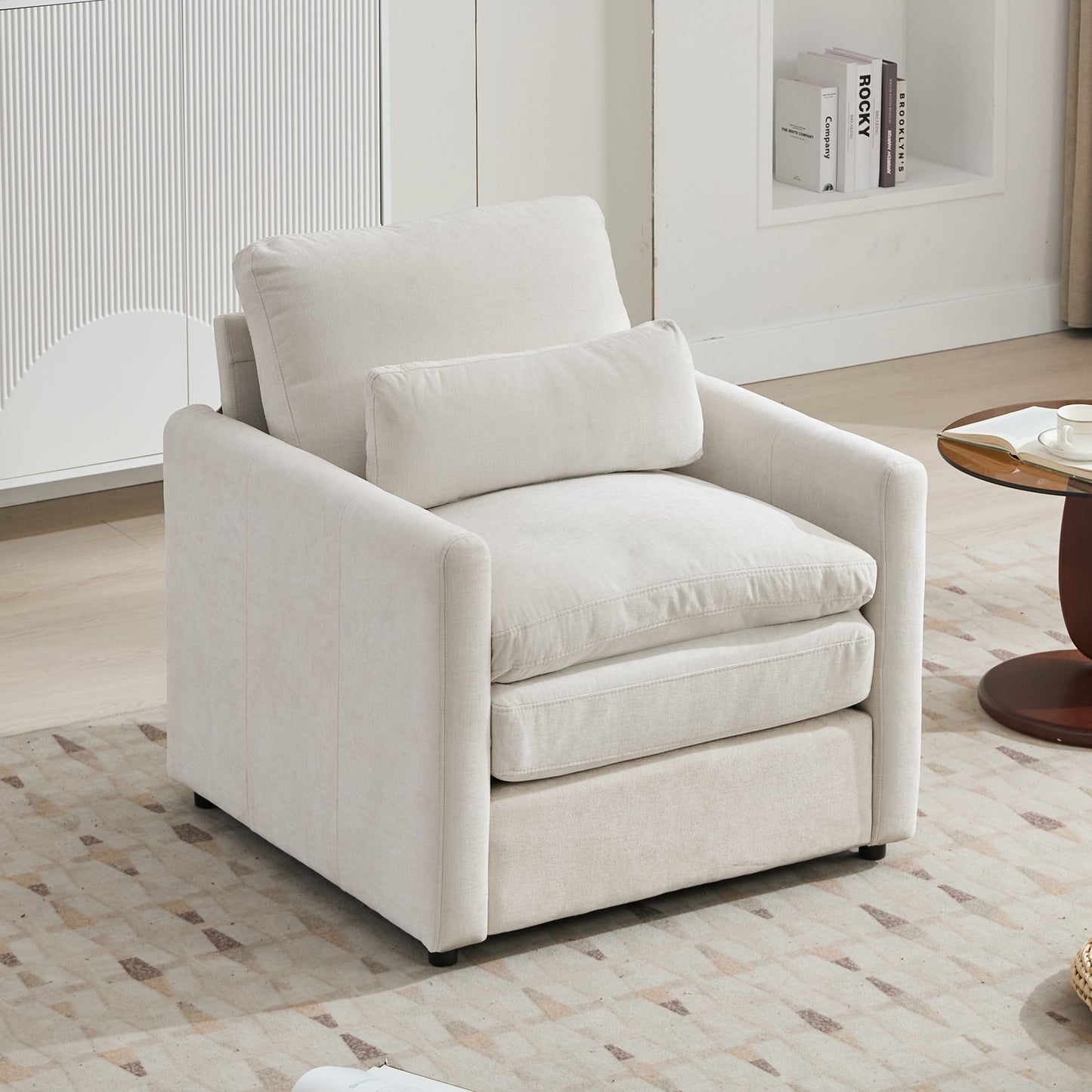 Cozy Upholstered Plush Cushion Armchair For Living Room Hearth and Haven
