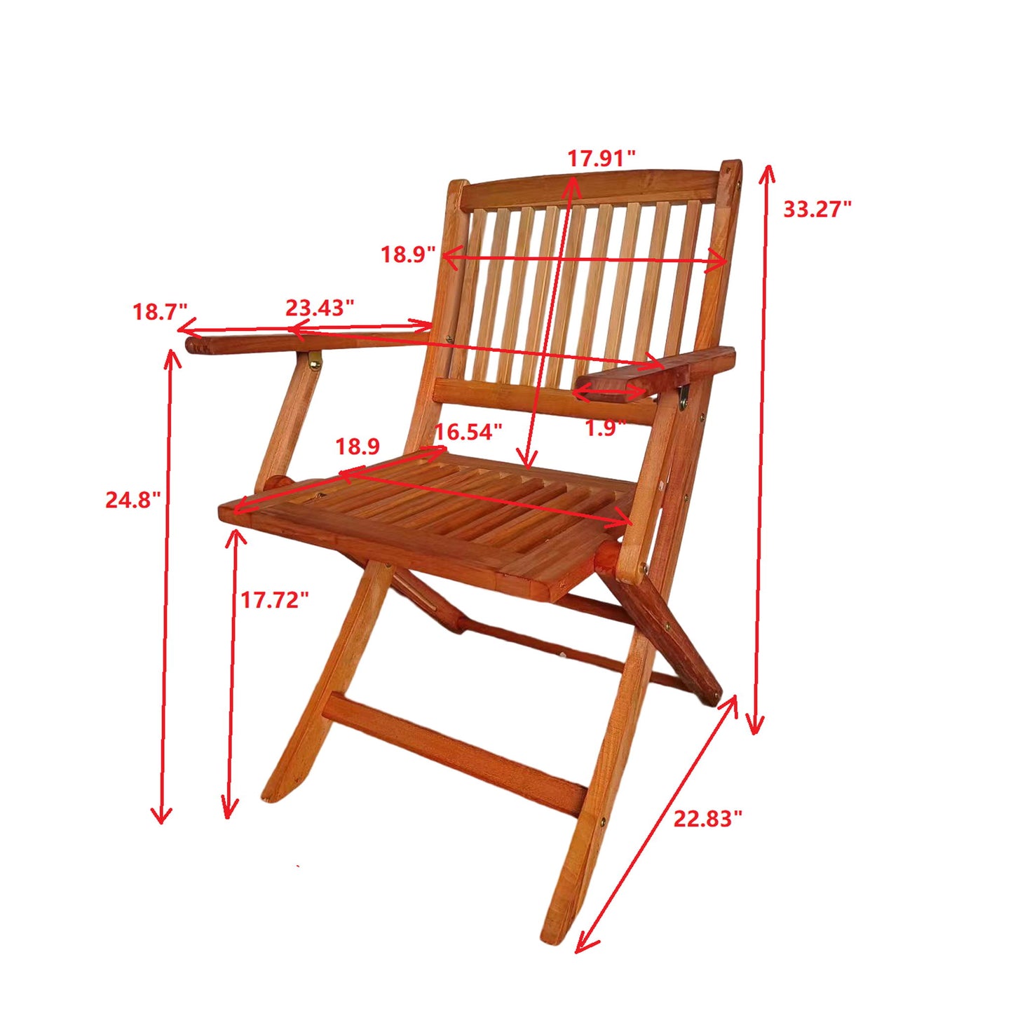 5 Piece Patio Dining Set, 4 Folding Chairs & 1 Dining Table, Indoor And Outdoor Universal - Teak Home Essentials