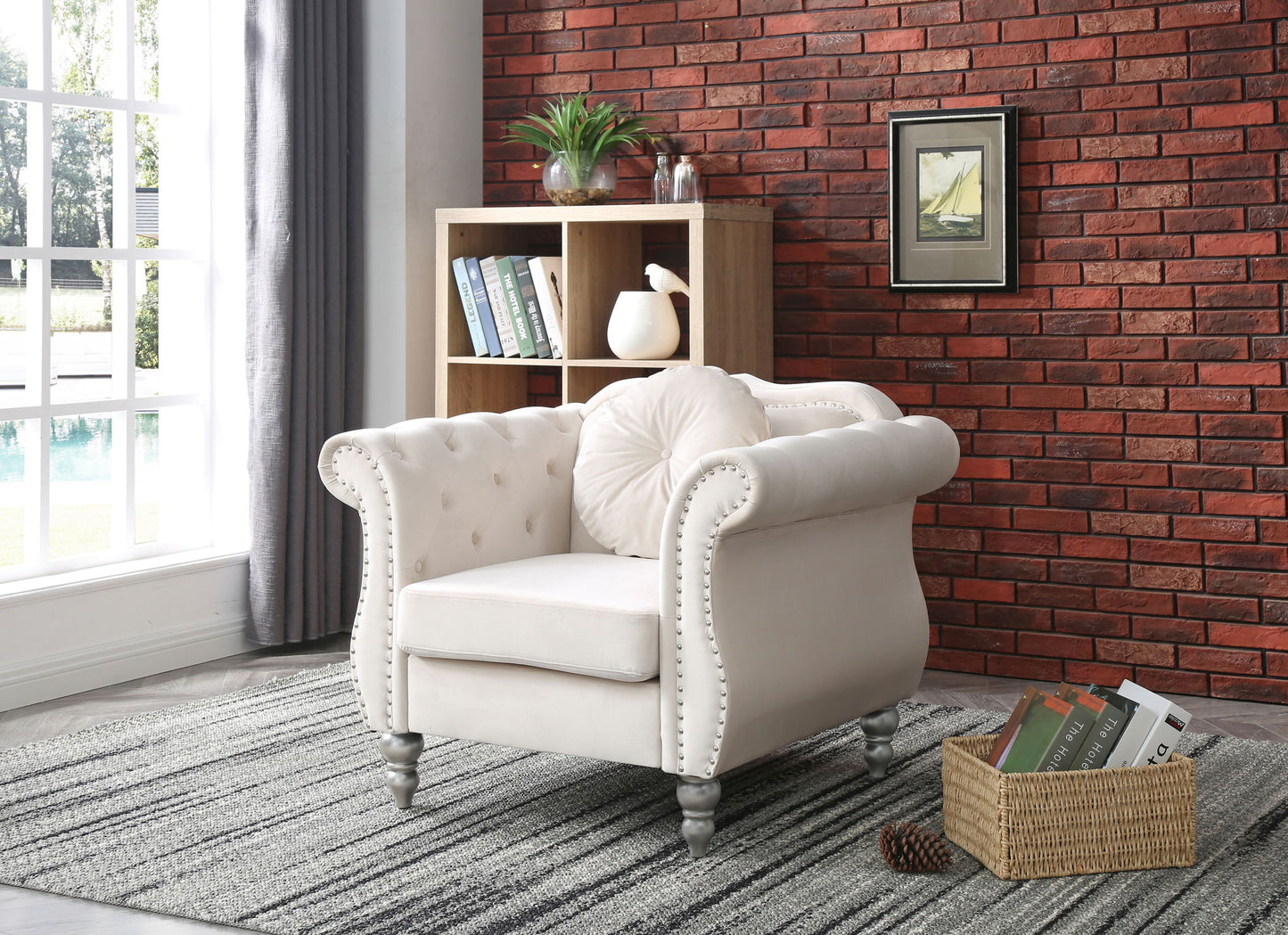 Chic Transitional Flared Arm Chair Glory Furniture