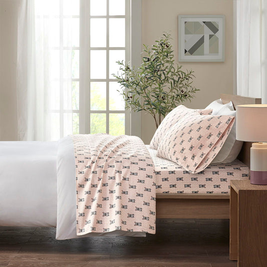 Twin Cozy 100% Printed Sheet Set - Pink French Bulldog True North by Sleep Philosophy