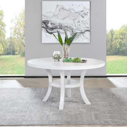 Judd - Round Dining Wood Table With Shelf - Pearl White Coaster Fine Furniture