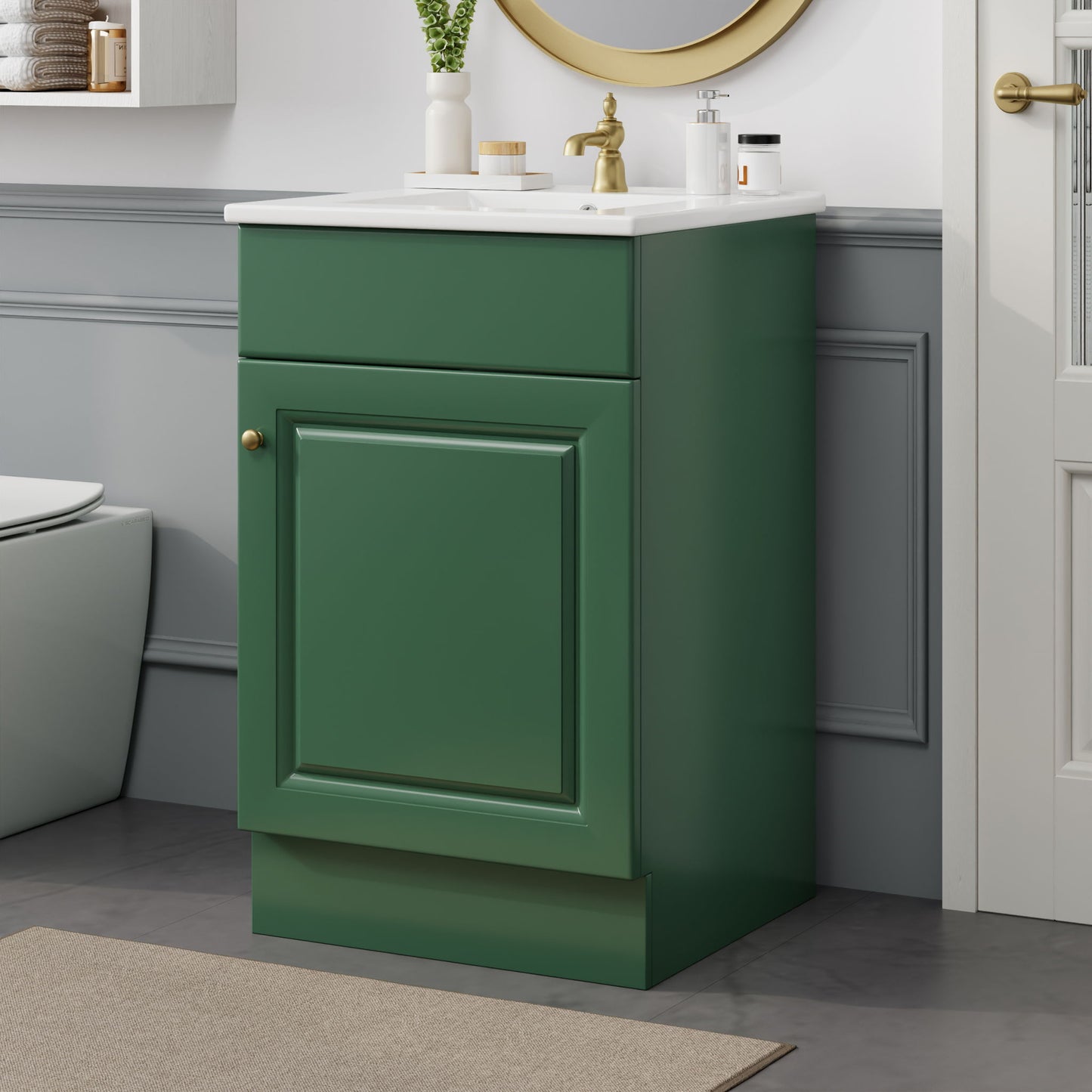 Bathroom Vanity With Sink, Cabinet With Adjustable Shelf Noble House
