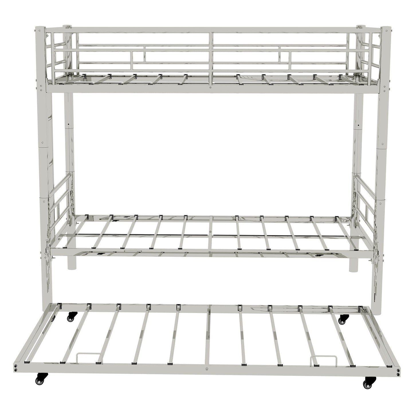 Bunk Bed For Kids, Convertible Frame With Ladders & Guardrail Home Essentials