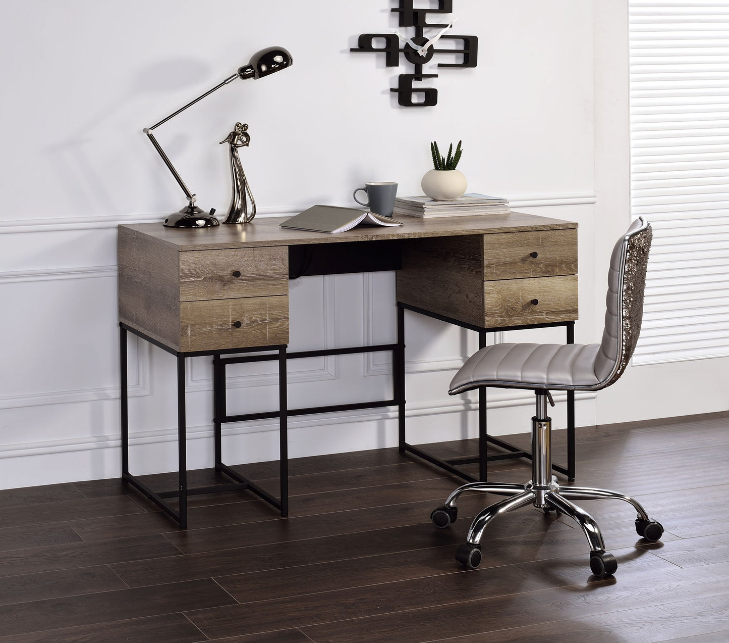 Desirre - Wirting Desk With USB Port - Oak Acme