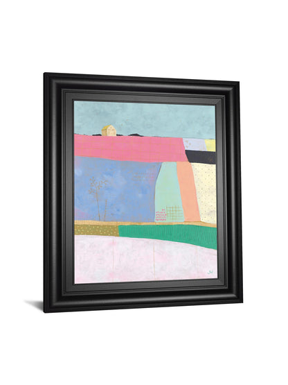 Live Colorfully-Patchwork By Joelle Wehkamp - Framed Print Wall Art - Blue