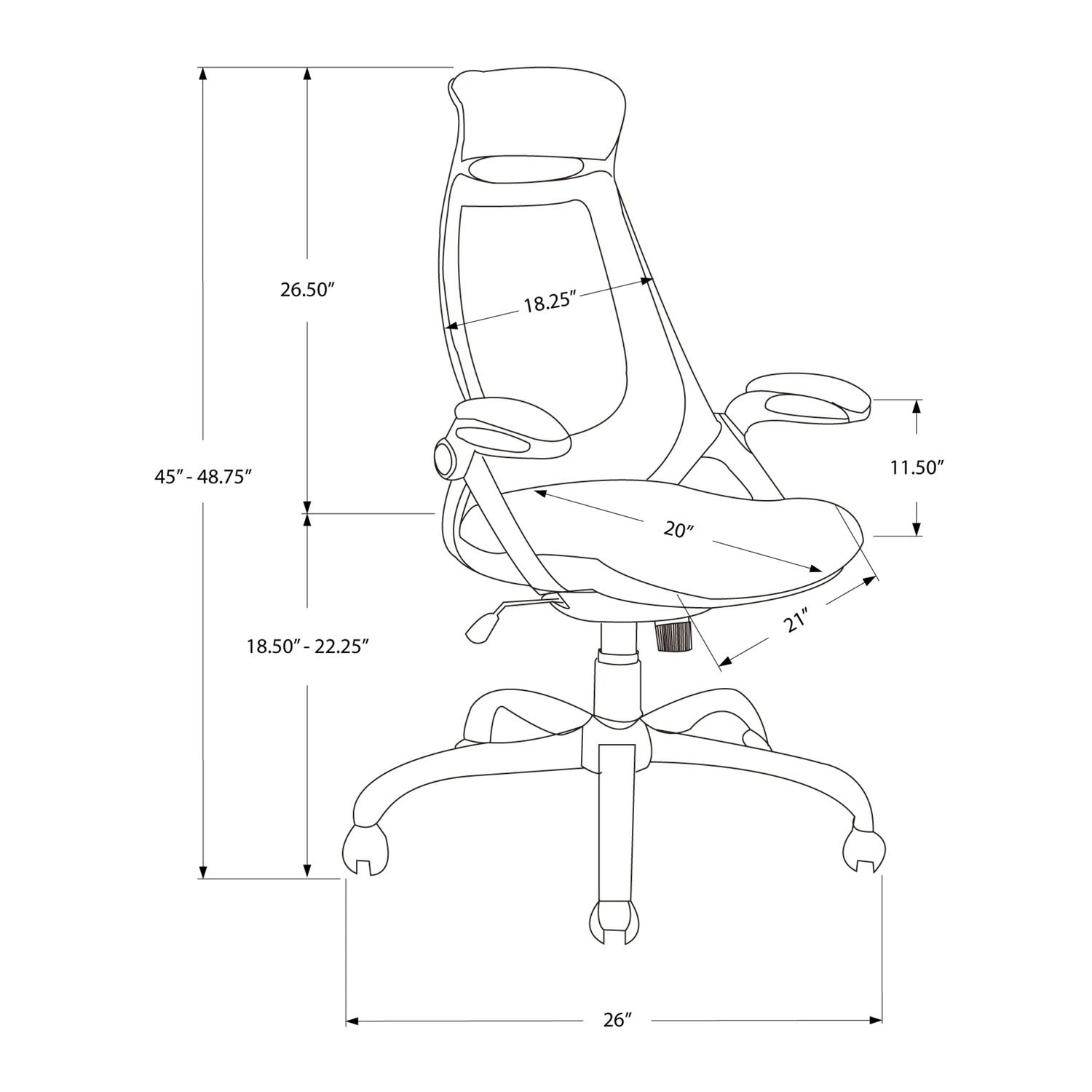 Office Chair, Adjustable Height, Swivel, Ergonomic, Armrests, Contemporary & Modern 8th Street