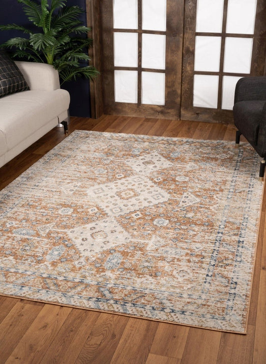 Noble - 5'3" X 7'3" Area Rug - Rust Icona Home Decor