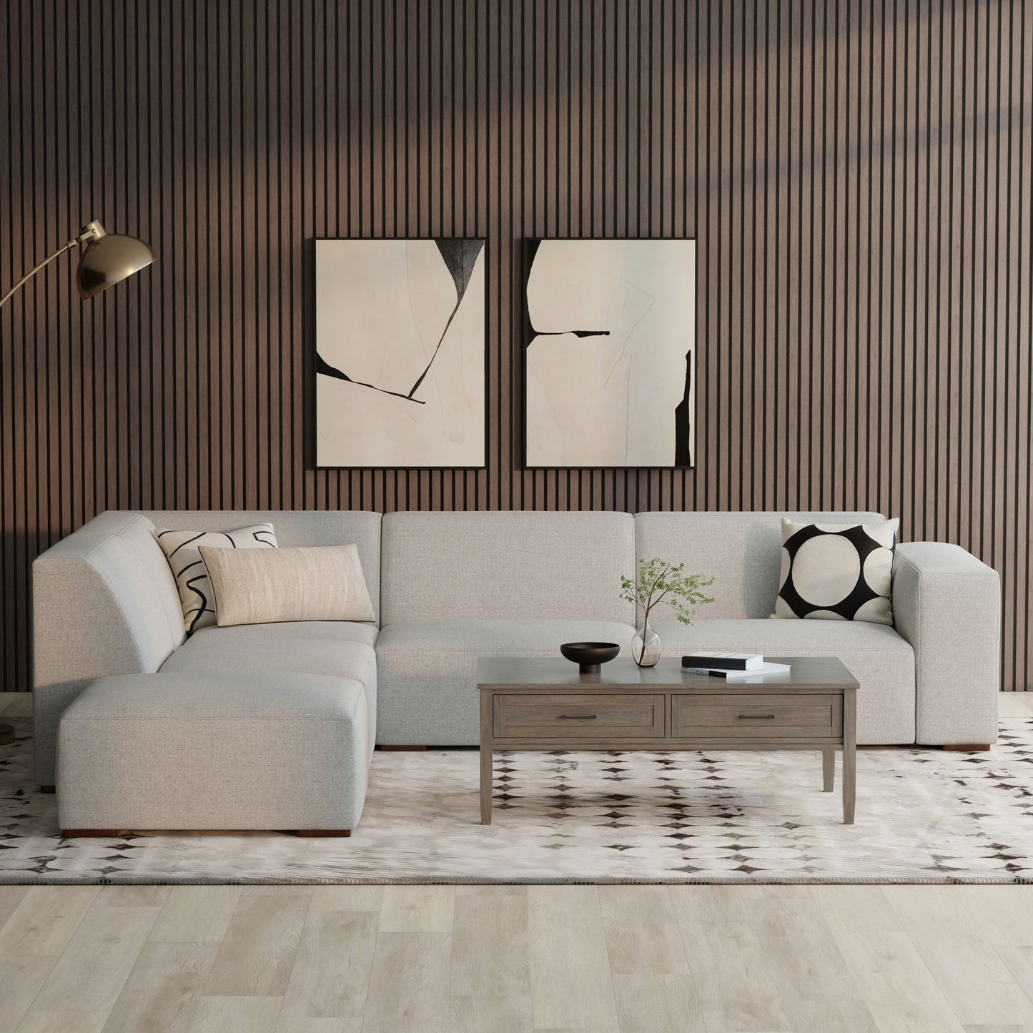 Rex - Handcrafted Sectional Sofa And Ottoman Simpli-Home