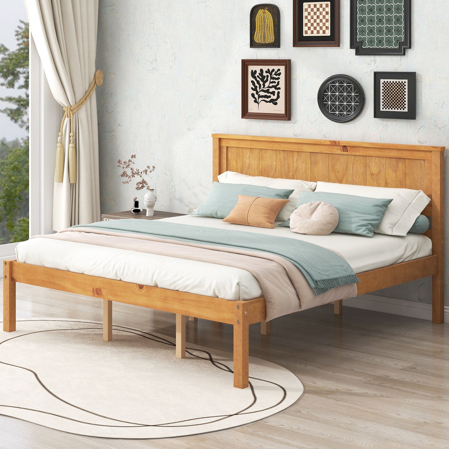 Platform Bed Frame With Headboard Hearth and Haven