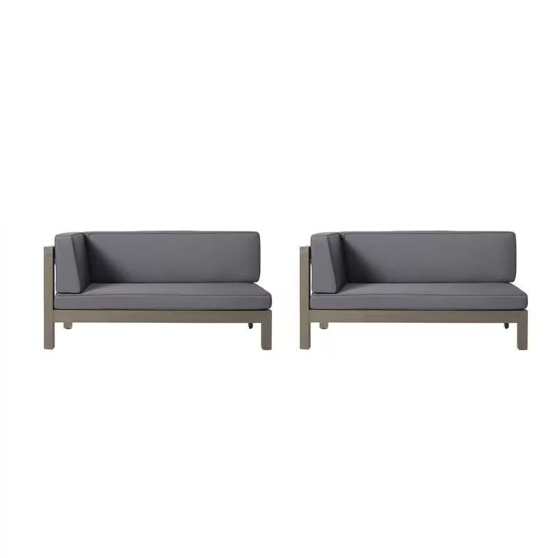 Aura - 2 Piece Outdoor Set With X Back Left Bench And Corner - Dark Gray Noble House