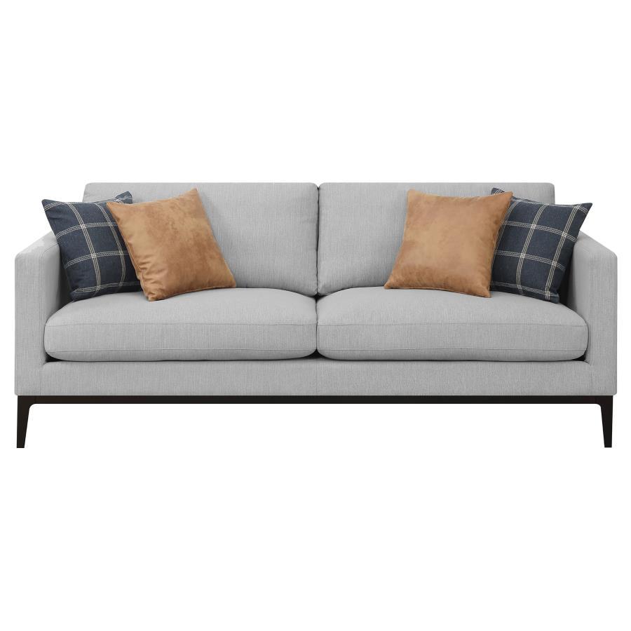 Apperson - Upholstered Track Arm Sofa - Light Gray CoasterElevations