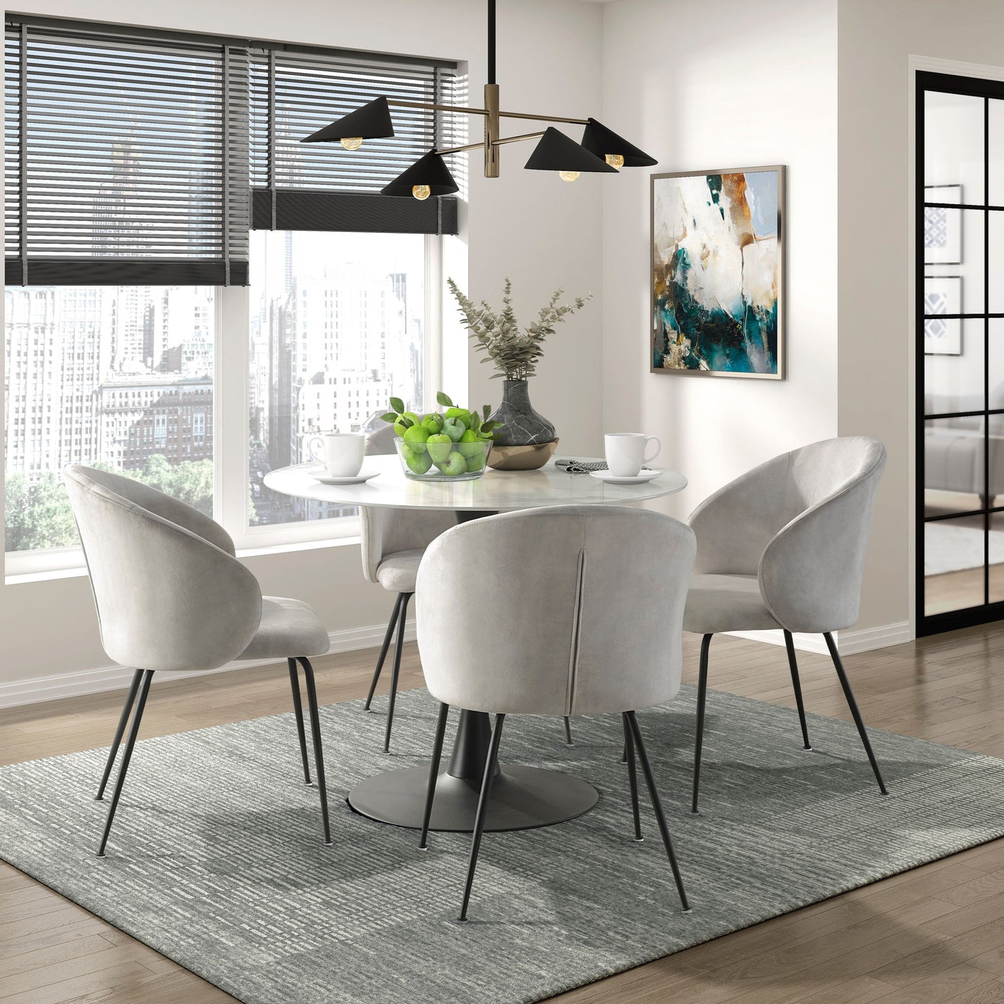 Velvet Upholstery Side Chairs 2 Piece Set With Metal Legs Modern Home Furniture - Beige Home Essentials