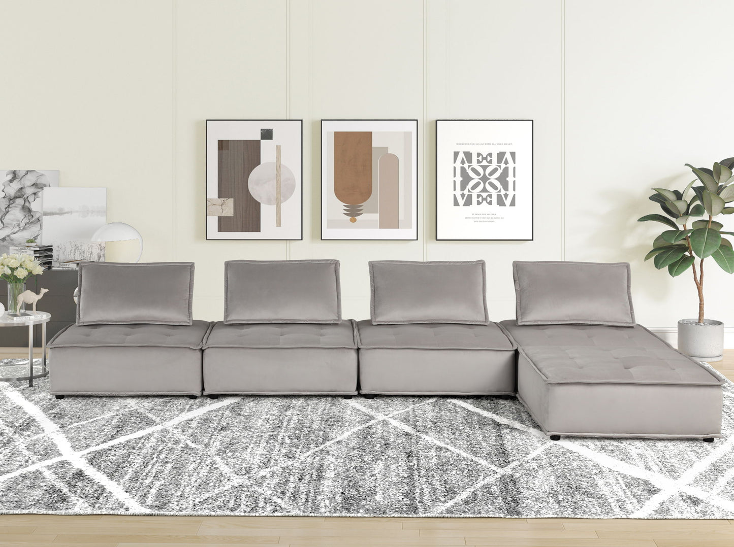 Anna - Stylish Sectional Sofa Ottoman Lilola Home