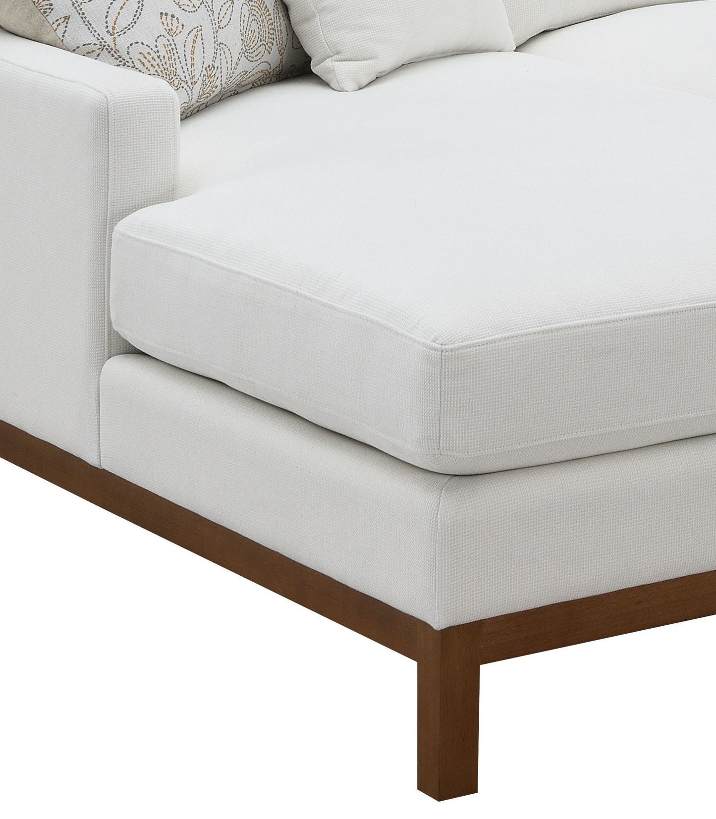 Valiant - Chenille Sectional Sofa With 4 Pillows - Ivory Acme