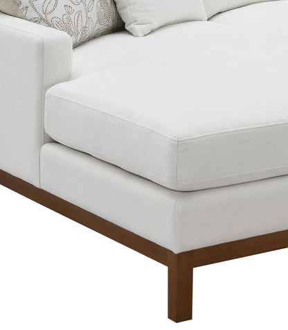 Valiant - Chenille Sectional Sofa With 4 Pillows - Ivory Acme