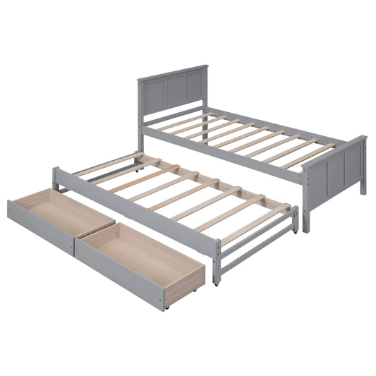 Platform Bed With Trundle And Drawers Hearth and Haven
