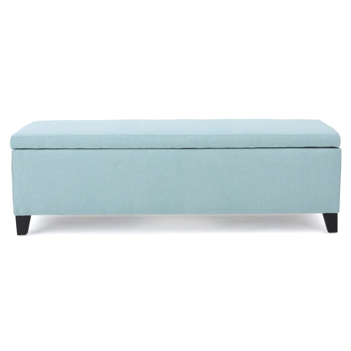 Contemporary Storage Ottoman Bench With Polyester Upholstery Noble House