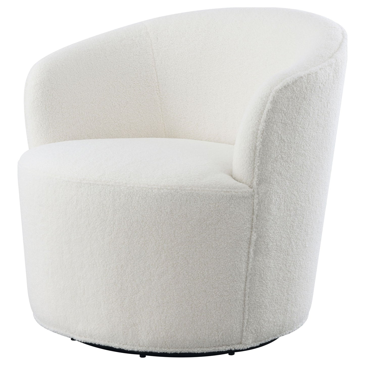 Tempest - Upholstered Barrel Back Swivel Chair - White Furniture Max