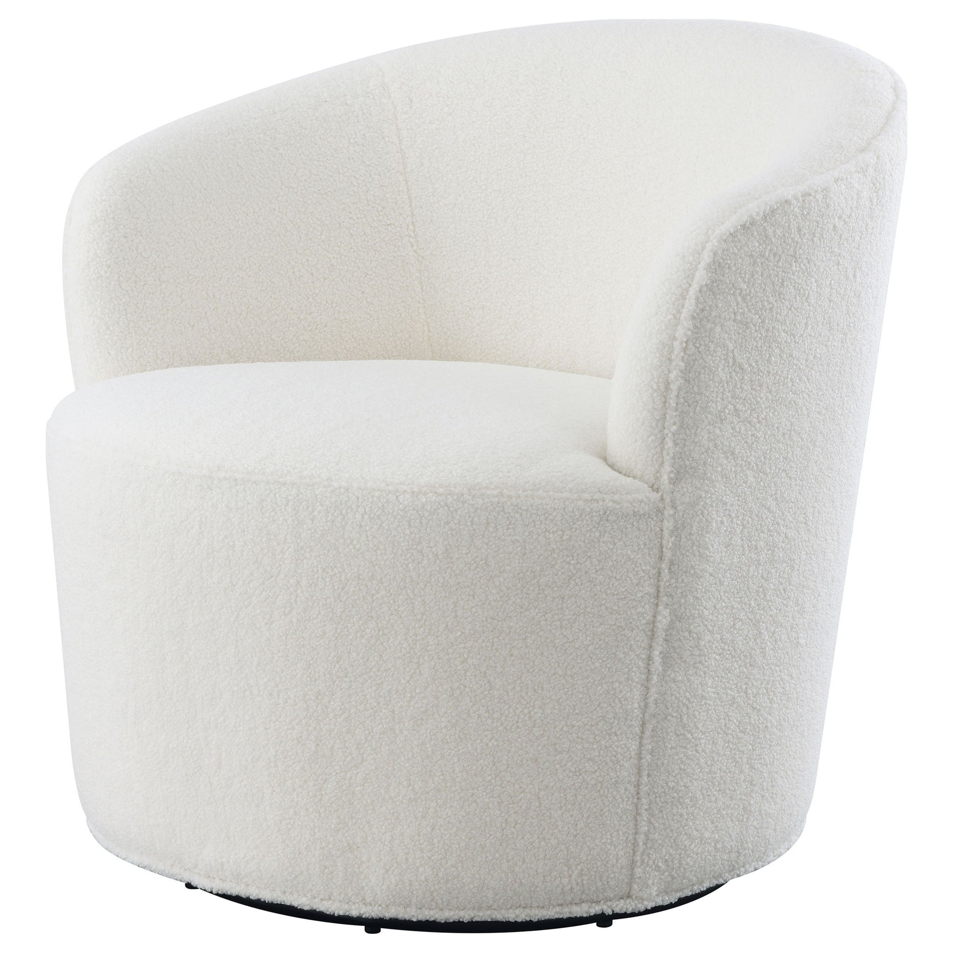 Tempest - Upholstered Barrel Back Swivel Chair - White Furniture Max