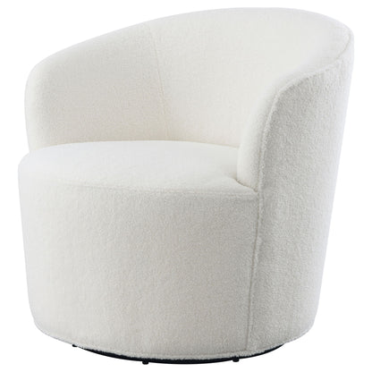 Tempest - Upholstered Barrel Back Swivel Chair - White Furniture Max