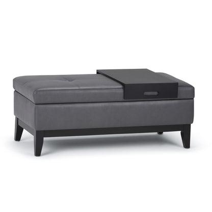 Oregon - Contemporary Storage Ottoman Bench With Tray Simpli-Home