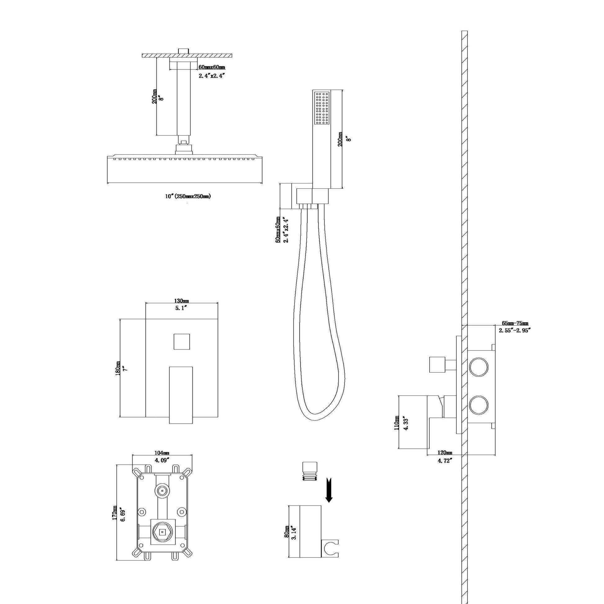 Dual Shower Head System With Ceiling Mount And Rough In Valve Daily Nest
