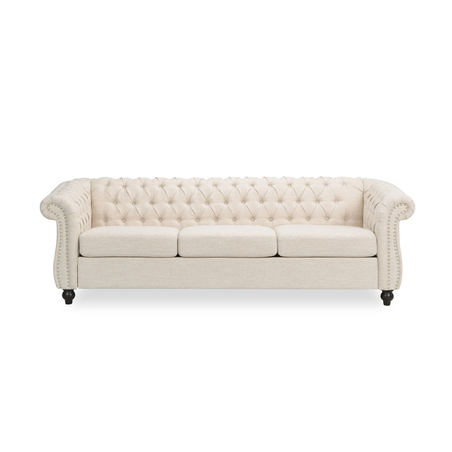 Chesterfield Style 3 Seater Sofa With Deep Button Tufting Noble House