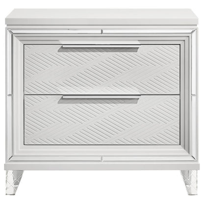 Marmore - 2-Drawer Nightstand Bedside Table - White Coaster Fine Furniture