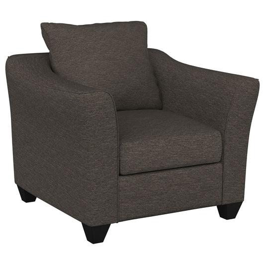 Paige - Flared Arm Chair - Charcoal Gray Furniture Max