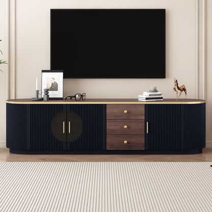 Modern Minimalist TV Stand For TVs Up To 80" With 3 Drawers And 1 Shelf Hearth and Haven