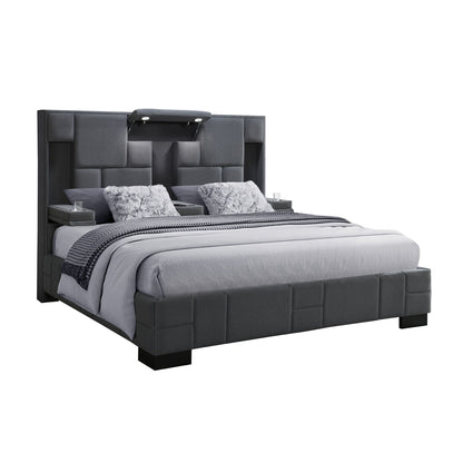 Yaris - Contemporary Bed With Wireless Charging And LED Lights Global Furniture USA