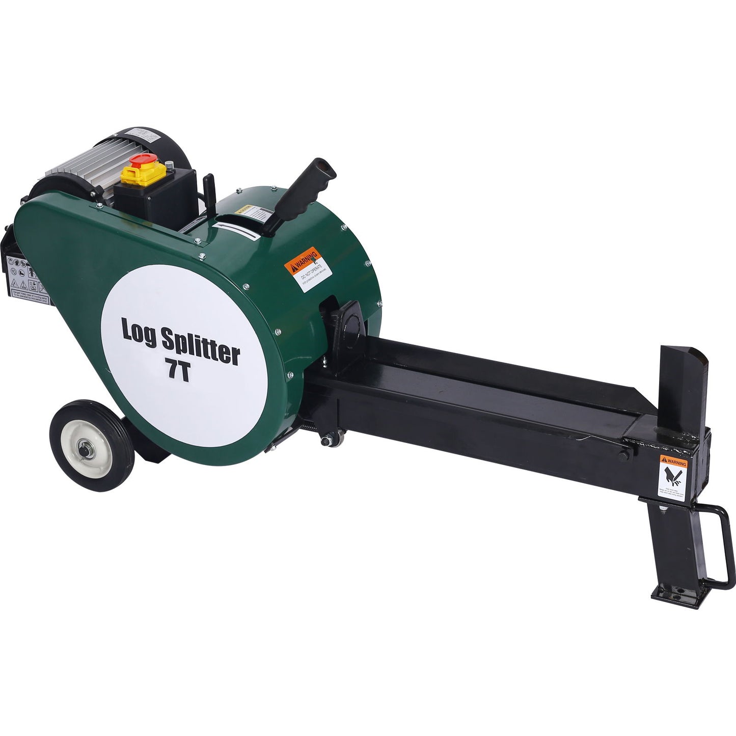 Double Flywheel Electric Log Splitter 7 Ton Portable Firewood Machine Steel - Black Daily Nest