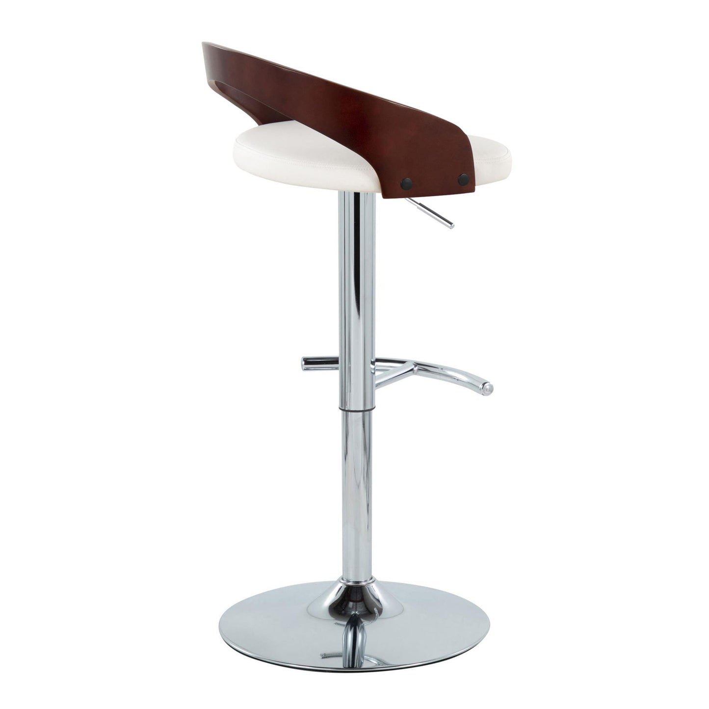 Grotto - Contemporary Adjustable Barstool & Swivel With Rounded T Footrest (Set of 2) Lumi Source