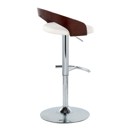 Grotto - Contemporary Adjustable Barstool & Swivel With Rounded T Footrest (Set of 2) Lumi Source