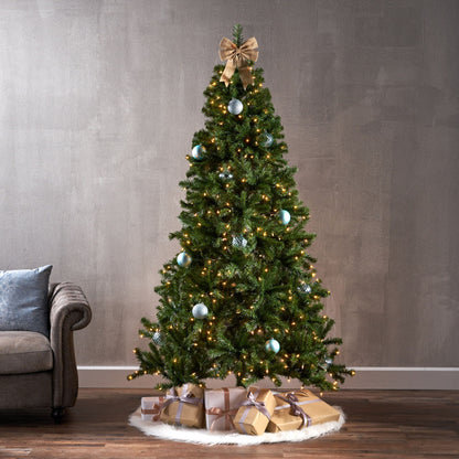 Noble - 7' Hinged Christmas Tree With 500 Clear Lights - Green Noble House